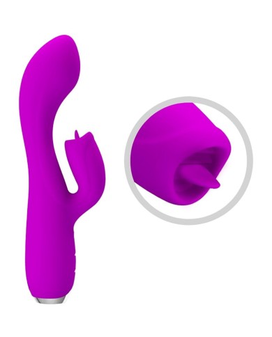 PRETTY LOVE GLORIA VIBRADOR CONEJO RECARGABLE IMPERMEABLE MORADO PRETTY LOVE GLORIA VIBRADOR CONEJO RECARGABLE IMPERMEABLE MORADO