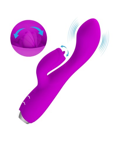 PRETTY LOVE GLORIA VIBRADOR CONEJO RECARGABLE IMPERMEABLE MORADO PRETTY LOVE GLORIA VIBRADOR CONEJO RECARGABLE IMPERMEABLE MORADO