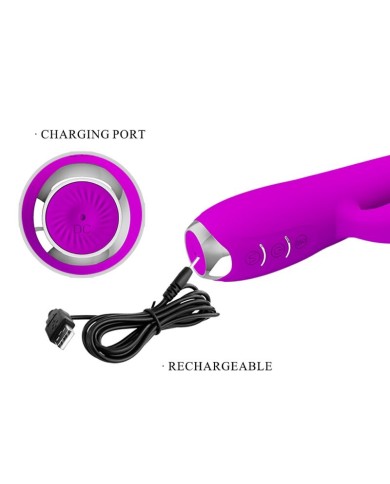 PRETTY LOVE GLORIA VIBRADOR CONEJO RECARGABLE IMPERMEABLE MORADO PRETTY LOVE GLORIA VIBRADOR CONEJO RECARGABLE IMPERMEABLE MORADO