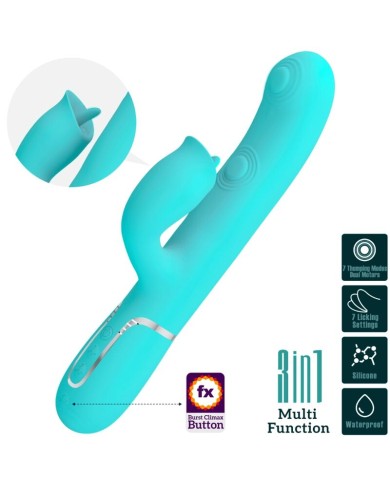 PRETTY LOVE VIBRADOR RABBIT CON LICKING VERDE AGUA PRETTY LOVE VIBRADOR RABBIT CON LICKING VERDE AGUA
