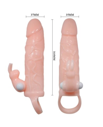 BAILE BRAVE MAN FUNDA PENE CON RABBIT VIBRADOR 165 CM NATURAL