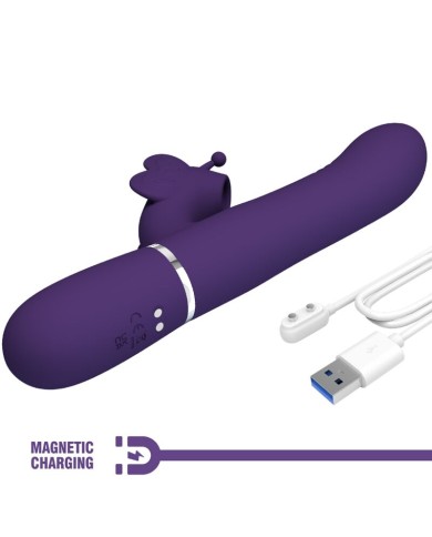PRETTY LOVE VIBRADOR RABBIT MULTIFUNCION 4 EN 1 MARIPOSA MORADO PRETTY LOVE VIBRADOR RABBIT MULTIFUNCION 4 EN 1 MARIPOSA MORADO