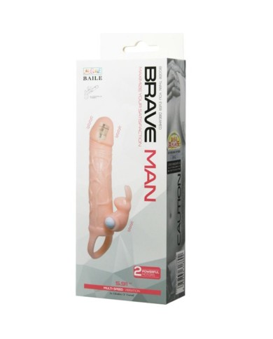 BAILE BRAVE MAN FUNDA PENE CON RABBIT VIBRADOR 165 CM NATURAL