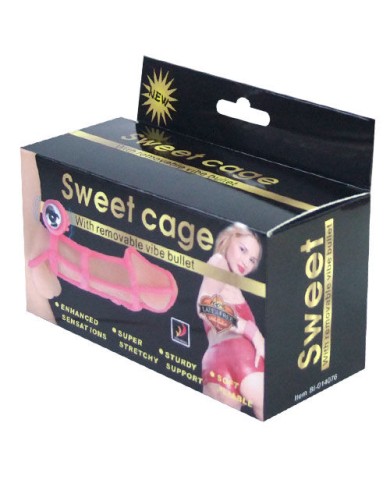 BAILE SWEET 10 RITMOS FUNDA Y ANILLO SILICONA PARA EL PENE ROSA