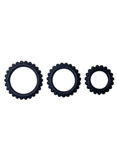 BAILE TITAN SET 3 PCS COCK RING BLACK 28 24 19 CM BAILE TITAN SET 3 PCS COCK RING BLACK 28 24 19 CM