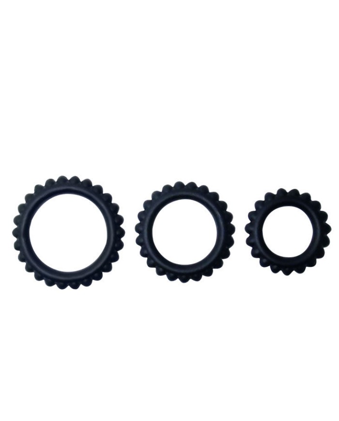 BAILE TITAN SET 3 PCS COCK RING BLACK 28 24 19 CM BAILE TITAN SET 3 PCS COCK RING BLACK 28 24 19 CM