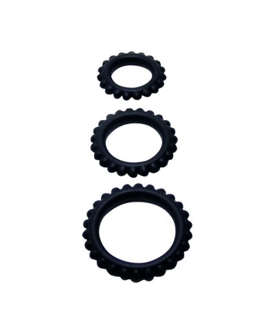 BAILE TITAN SET 3 PCS COCK RING BLACK 28 24 19 CM BAILE TITAN SET 3 PCS COCK RING BLACK 28 24 19 CM