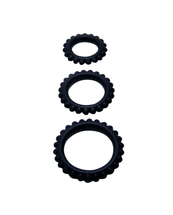 BAILE TITAN SET 3 PCS COCK RING BLACK 28 24 19 CM BAILE TITAN SET 3 PCS COCK RING BLACK 28 24 19 CM