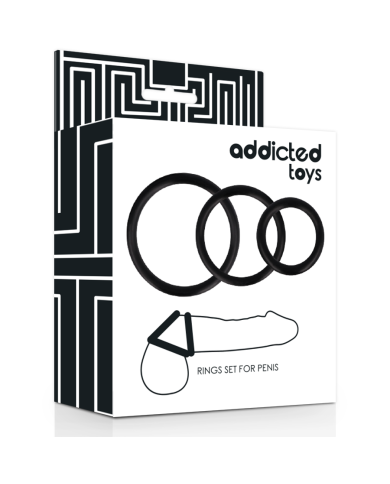 ADDICTED TOYS SET ANILLOS PENE NEGRO