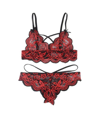 SUBBLIME SET DOS PIEZAS TOP Y PANTIES ENCAJE S M