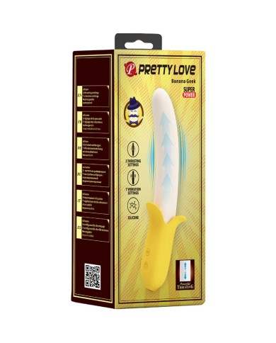 PRETTY LOVE BANANA GEEK SUPER POWER 7 VIBRATIONS UPDOWN SILICONE BLACK
