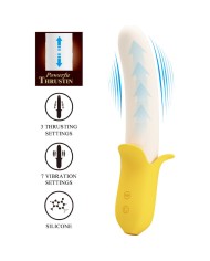 PRETTY LOVE BANANA GEEK SUPER POWER 7 VIBRATIONS UPDOWN SILICONE BLACK