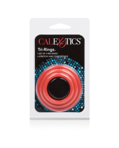 CALIFORNIA EXOTICS SET TRES ANILLAS ERECCIoN ROJO