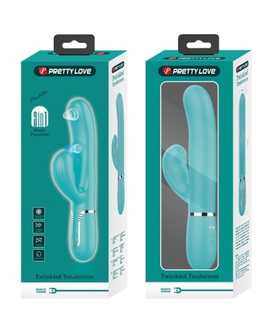 PRETTY LOVE PERLITA MULTIFUNCTION 3 IN 1 G SPOT VIBRATOR AQUA GREEN