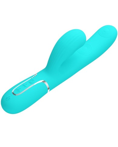 PRETTY LOVE PERLITA MULTIFUNCTION 3 IN 1 G SPOT VIBRATOR AQUA GREEN