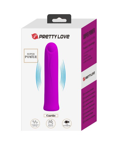 PRETTY LOVE CURTIS MINI SUPER POWER VIBRATOR 12 VIOLET SILICONE VIBRATIONS
