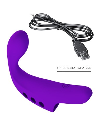 PRETTY LOVE GORGON PURPLE RECHARGEABLE FINGER VIBRATOR