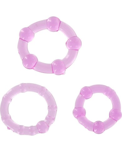 SEVEN CREATIONS JUEGO TRES ANILLOS PENE LILA