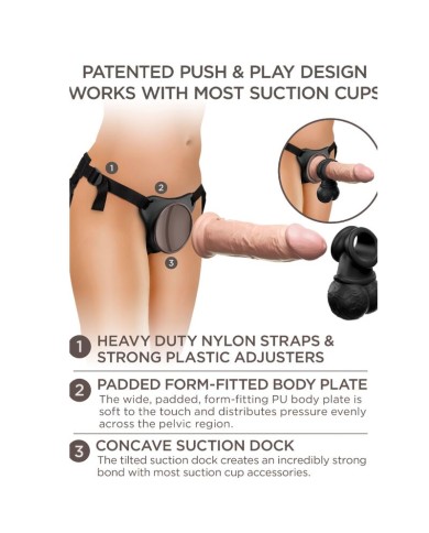 KING COCK ELITE KIT ARNES AJUSTABLE DELUXE ANILLO CON TESTICULOS DILDO 203 CM