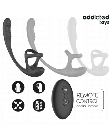 ADDICTED TOYS PLUG ANAL VIBRACION Y WAVING 360º Y ESTIMULADOR TESTICULOS