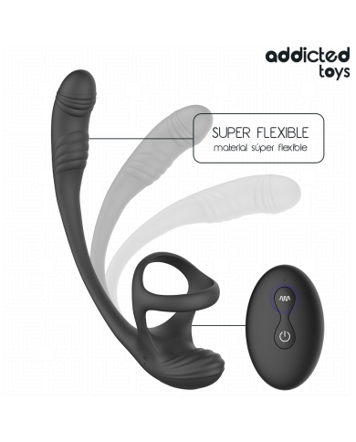 ADDICTED TOYS PLUG ANAL VIBRACION Y WAVING 360º Y ESTIMULADOR TESTICULOS