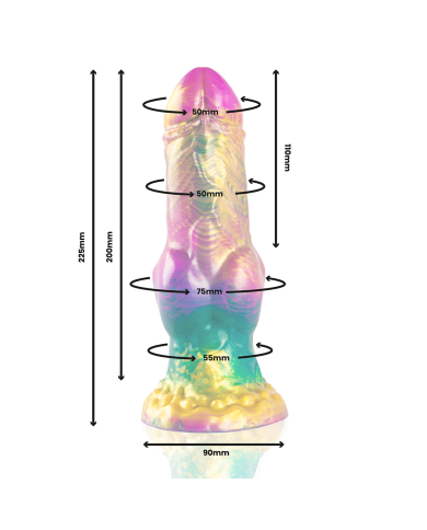 EPIC IRIS DILDO CON TESTICULOS ARCOIRIS DE PLACER
