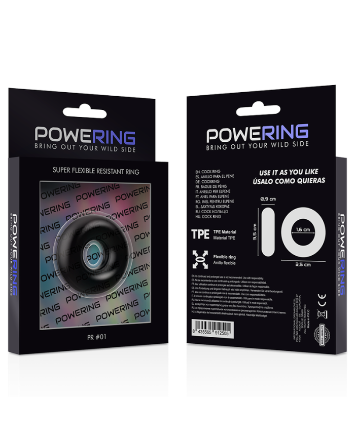 POWERING SUPER FLEXIBLE Y RESISTENTE ANILLO PENE 35CM NEGRO