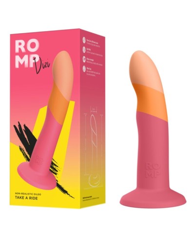 ROMP DIZI DILDO SILICONA CON VENTOSA TRICOLOR 18 CM