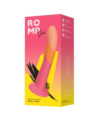 ROMP DIZI DILDO SILICONA CON VENTOSA TRICOLOR 18 CM