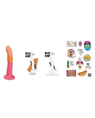 ROMP DIZI DILDO SILICONA CON VENTOSA TRICOLOR 18 CM