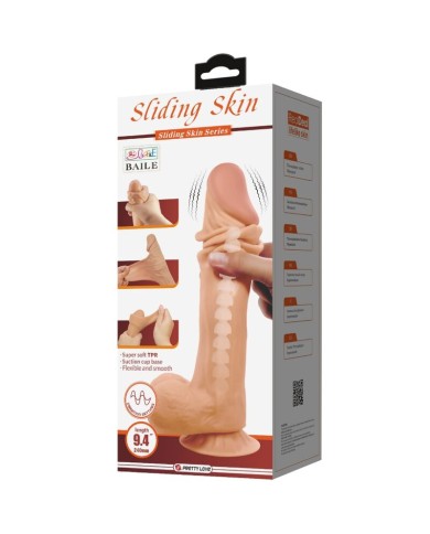 PRETTY LOVE SLIDING SKIN SERIES DILDO REALISTICO CON VENTOSA PIEL DESLIZANTE CONTROL REMOTO NATURAL 24 CM