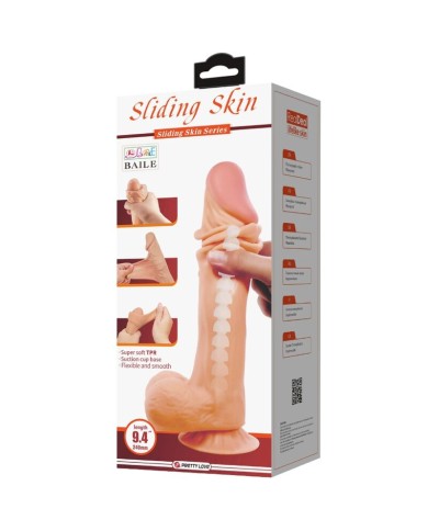 PRETTY LOVE SLIDING SKIN SERIES DILDO REALISTICO CON VENTOSA PIEL DESLIZANTE 24 CM