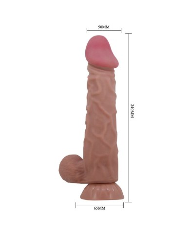 PRETTY LOVE SLIDING SKIN SERIES DILDO REALISTICO CON VENTOSA PIEL DESLIZANTE MORENO 24 CM