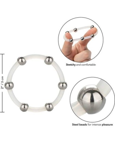 CALEXOTICS ANILLO DE SILICONA CON CUENTAS DE ACERO TALLA XL CALEXOTICS ANILLO DE SILICONA CON CUENTAS DE ACERO TALLA XL
