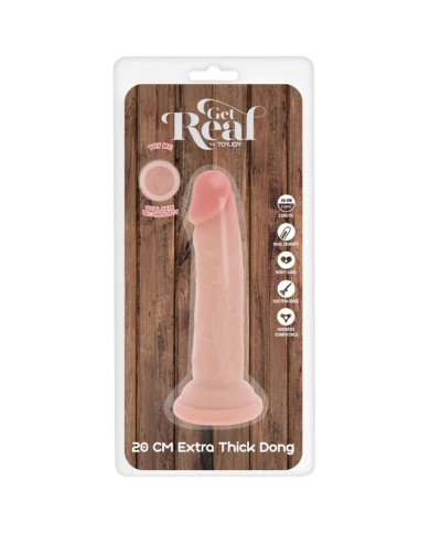 GET REAL DILDO DELUXE DONG GRUESO DE DOBLE DENSIDAD TPE 20 CM