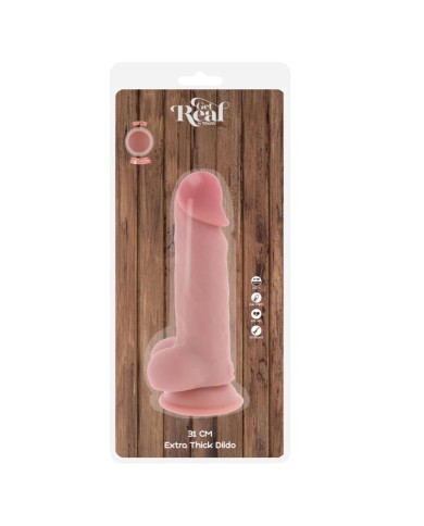 GET REAL PENE REALISTICO DELUXE CON TESTICULOS EXTRA GRUESO 31 CM