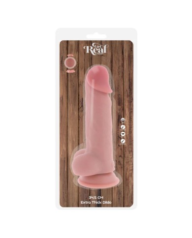 GET REAL PENE REALISTICO DELUXE CON TESTICULOS EXTRA GRUESO 345 CM