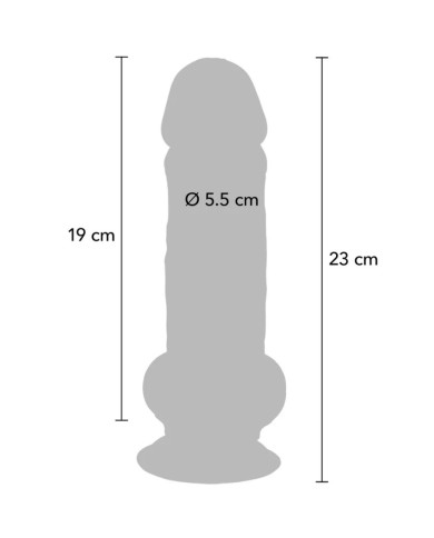 GET REAL PENE REALISTICO DELUXE CON TESTICULOS EXTRA GRUESO 23 CM