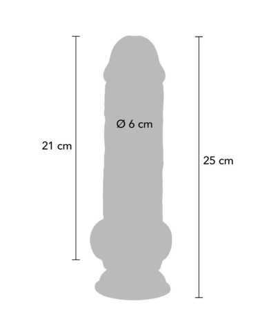 GET REAL PENE REALISTICO DELUXE CON TESTICULOS EXTRA GRUESO 25 CM