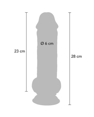 GET REAL PENE REALISTICO DELUXE CON TESTICULOS EXTRA GRUESO 28 CM