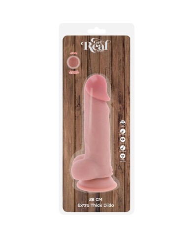 GET REAL PENE REALISTICO DELUXE CON TESTICULOS EXTRA GRUESO 28 CM