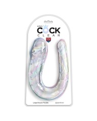 KING COCK DOUBLE TROUBLE DILDO DOBLE 44 CM TRANSPARENTE