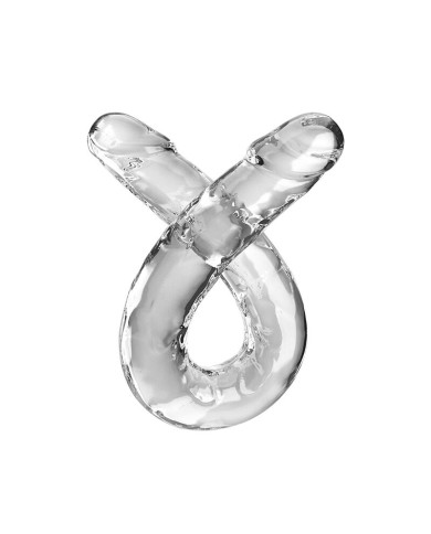 KING COCK DOUBLE TROUBLE DILDO DOBLE 46 CM TRANSPARENTE