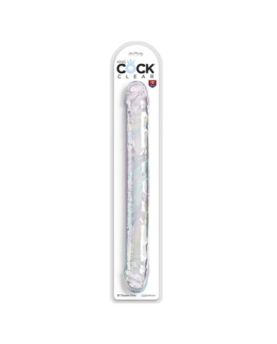KING COCK DOUBLE TROUBLE DILDO DOBLE 46 CM TRANSPARENTE