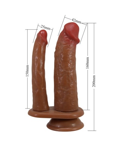 PRETTY LOVE HULBERT DOBLE DILDO REALISTICO CON VIBRACION MULATO