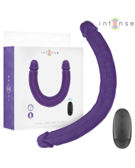 INTENSE GUNTER DILDO DOBLE VIBRADOR 40 CM MORADO CONTROL REMOTO