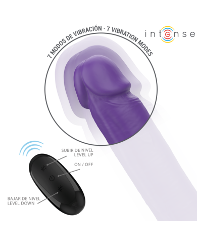INTENSE GUNTER DILDO DOBLE VIBRADOR 40 CM MORADO CONTROL REMOTO
