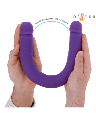 INTENSE GUNTER DILDO DOBLE VIBRADOR 40 CM MORADO CONTROL REMOTO