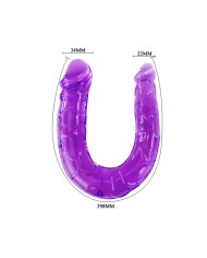 BAILE DILDO DOBLE EN GELATINA FLEXIBLE LILA