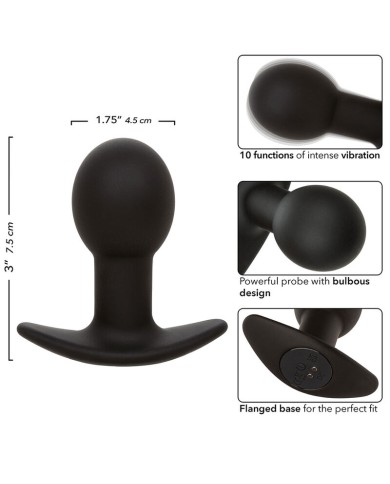 CALEXOTICS ROCK BOTTOM PLUG ANAL 10 VIBRACIONES SILICONA NEGRO